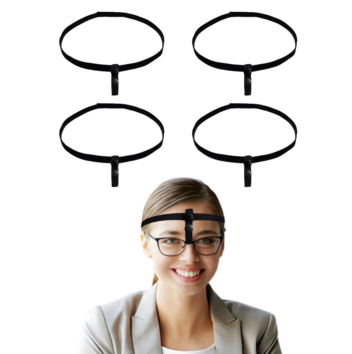 Elastic headband rhinoplasty glasses holder with anti-slip silicone for nose surgery recovery