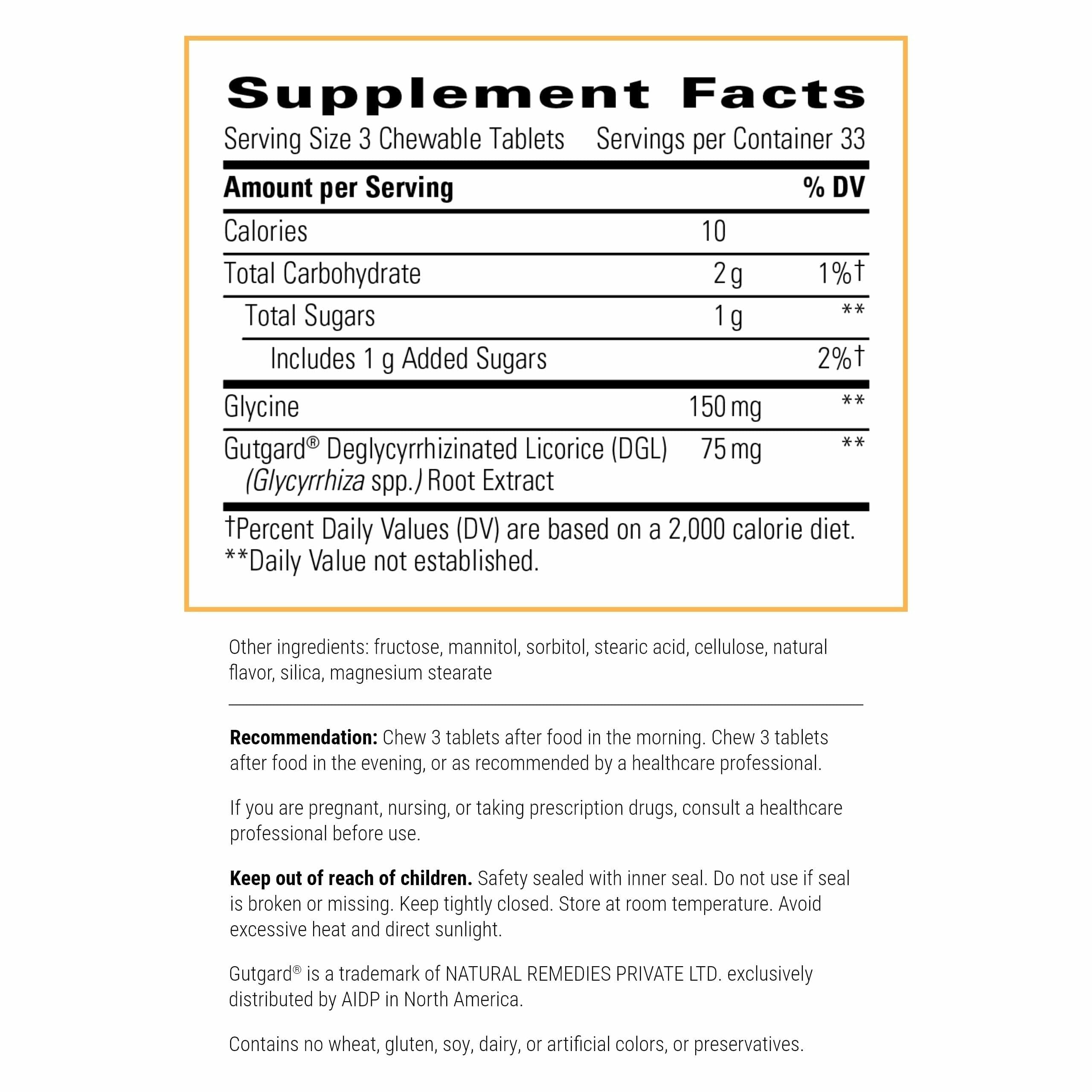 Rhizinate chewable tablets for digestive support