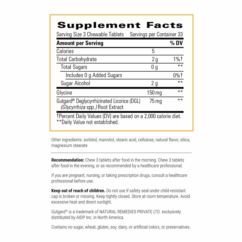 Rhizinate Fructose-Free DGL chewables packaging