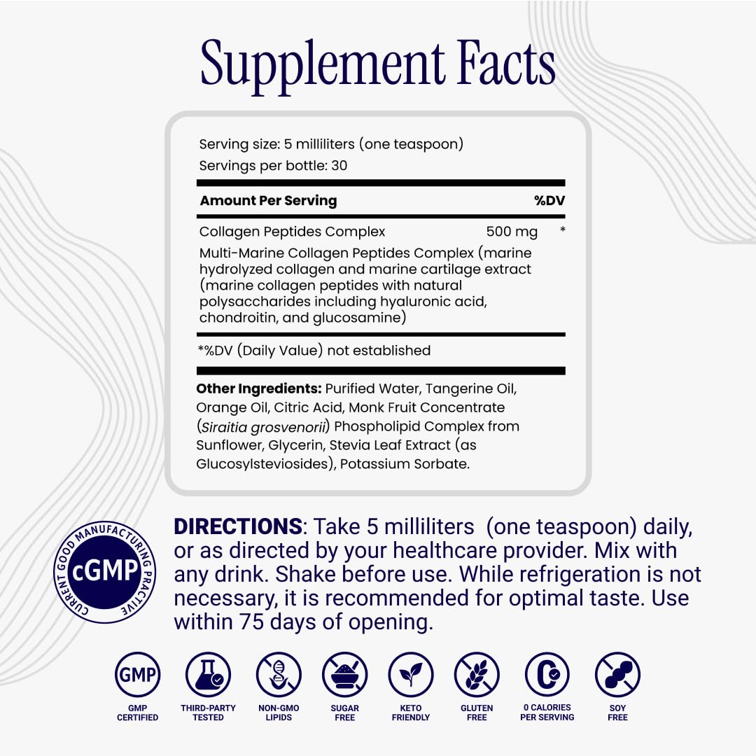 Product label for Rho Nutrition Liposomal Collagen Peptides
