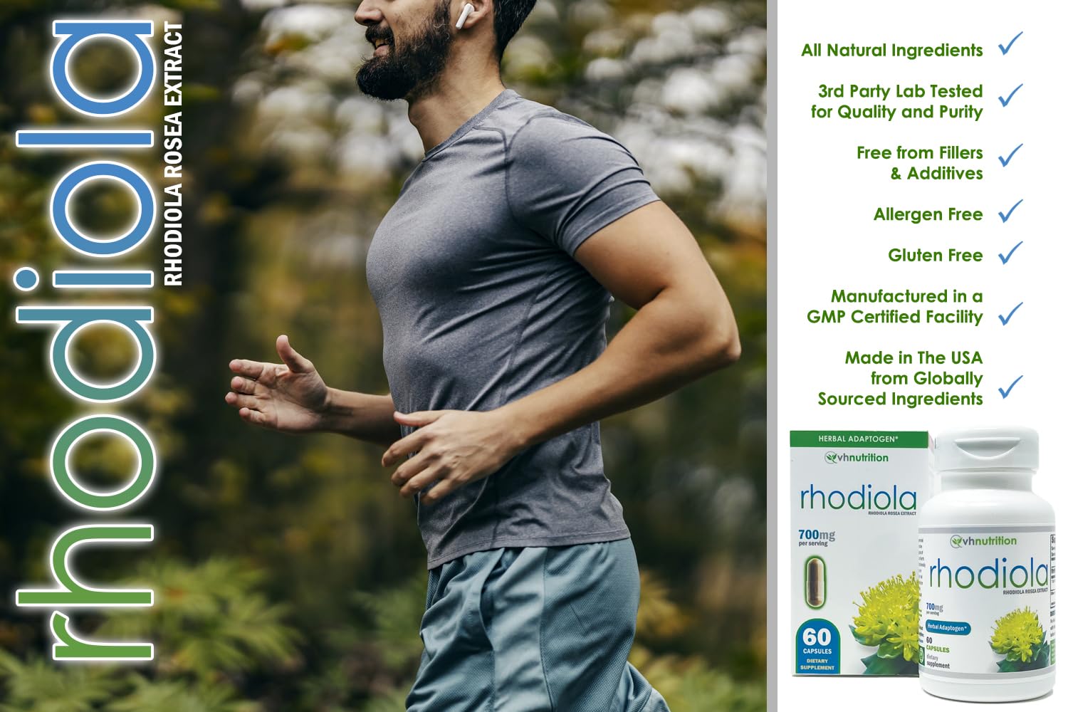 Natural energy boost icon representing Rhodiola effects