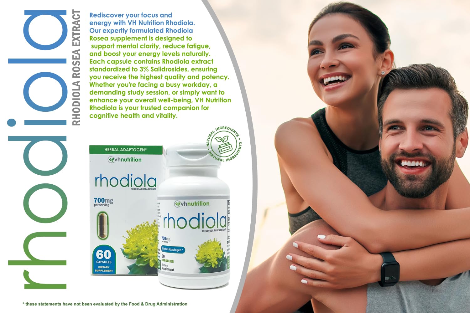 Rhodiola Rosea extract standardized to 3% salidrosides