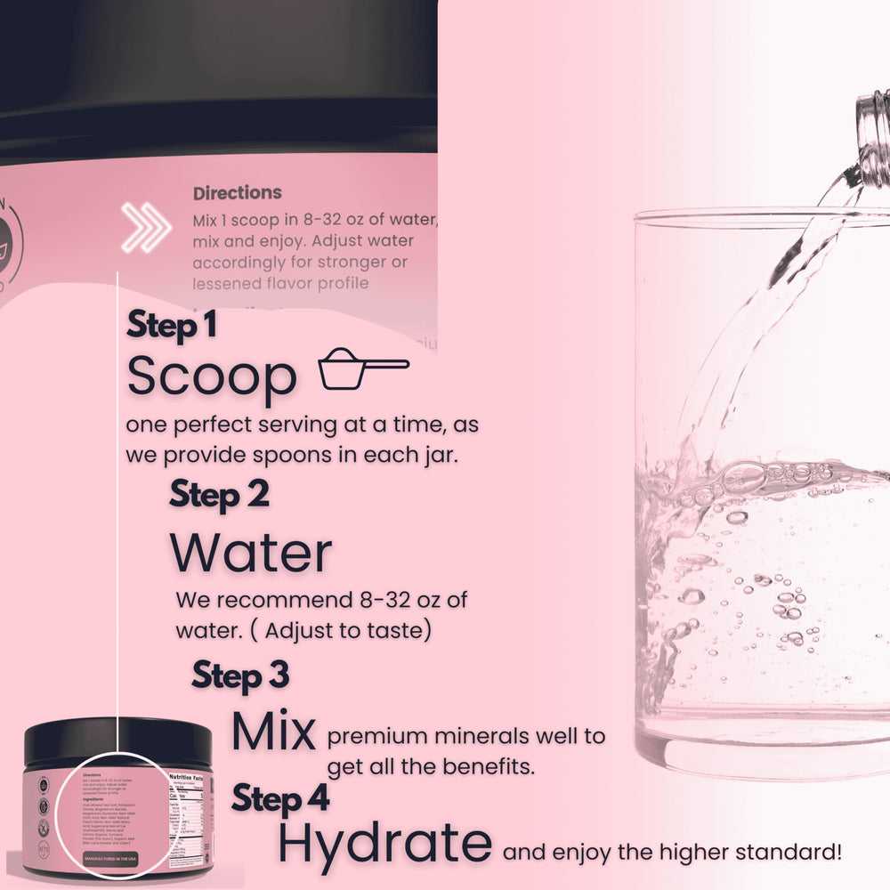 Rhovive Electrolyte Powder Raspberry travel bottle fits busy routines.