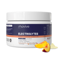 Rhovive Electrolyte Powder scoop measuring zero-sugar hydration
