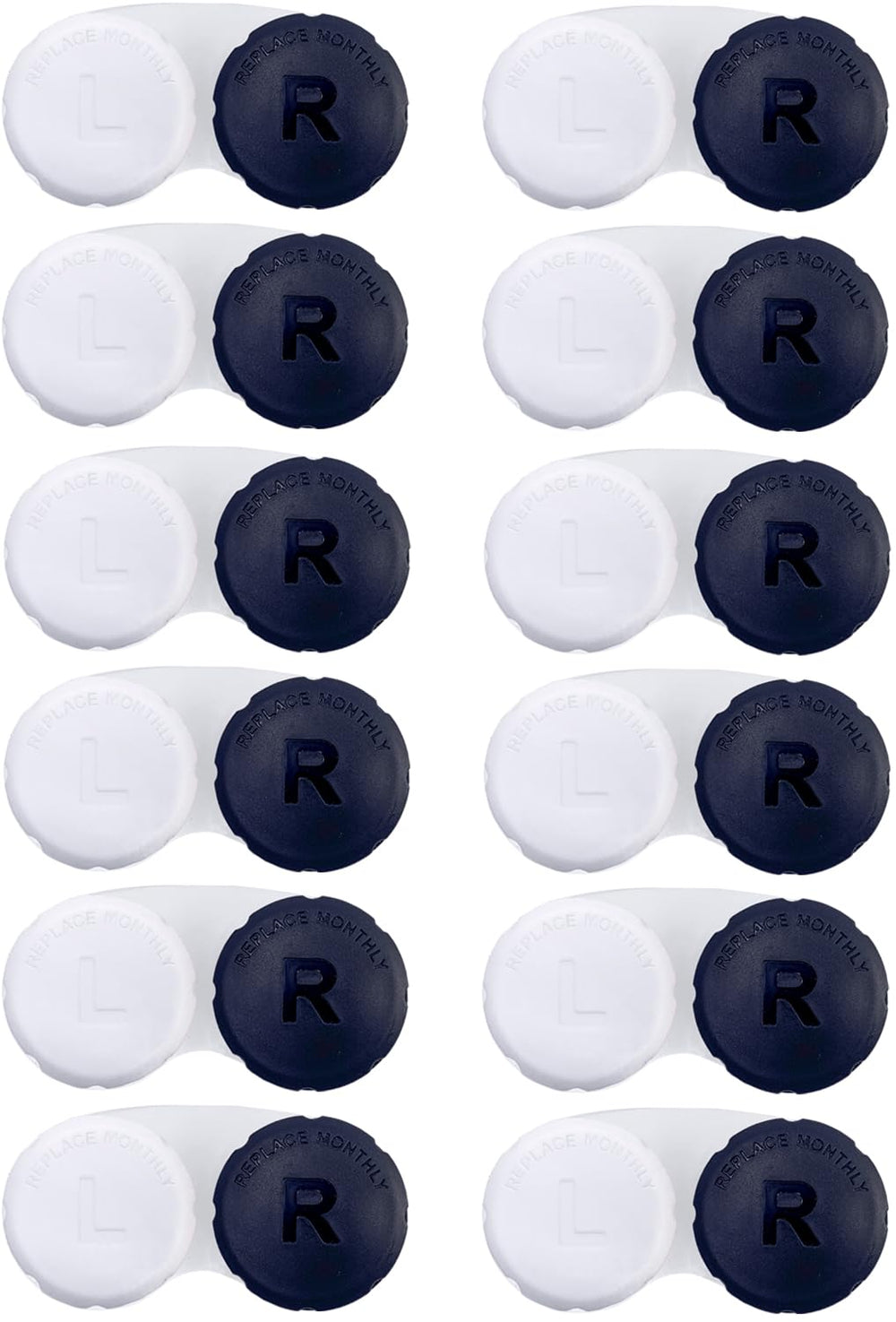 RHUI 12-pack black contact lens case for storage and soaking