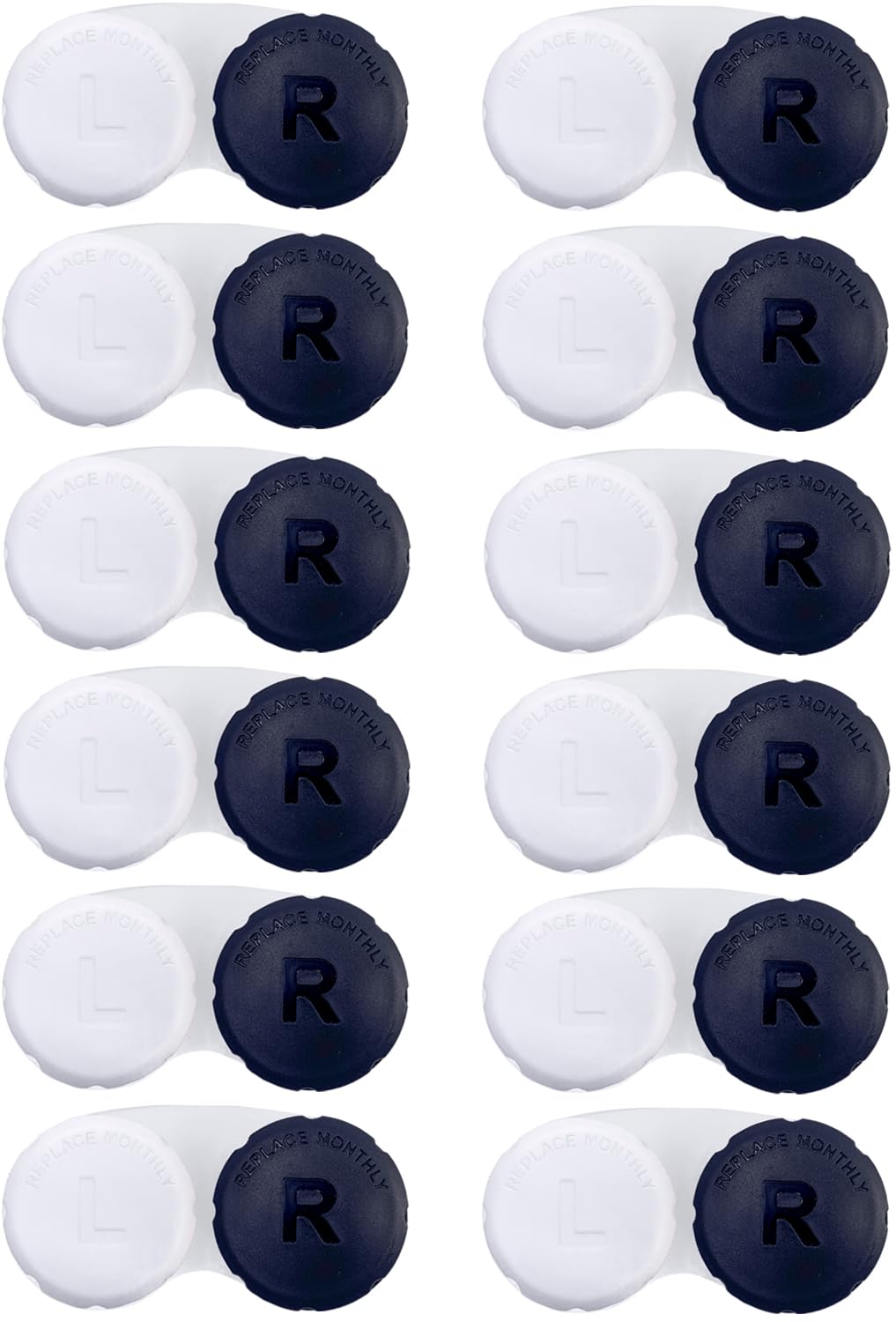 RHUI 12-pack black contact lens case for storage and soaking