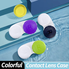 Close-up of RHUI contact lens case showing L and R letter box covers