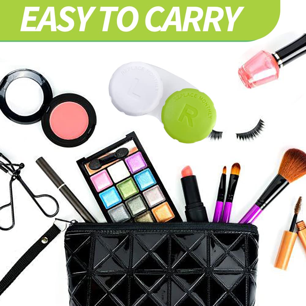 Case fits common contact lenses and cosmetic lenses