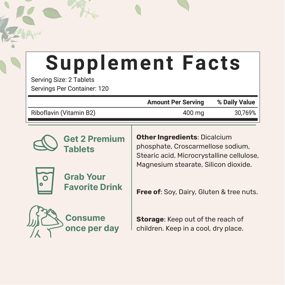 Pile of 240 riboflavin B2 mini tablets