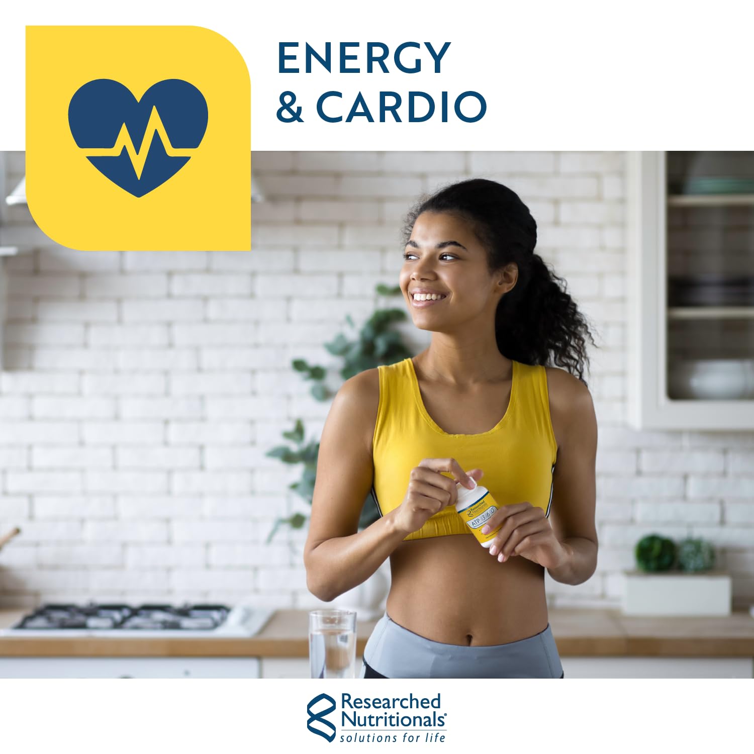 Bottle of RibosCardio ATP Energy Powder