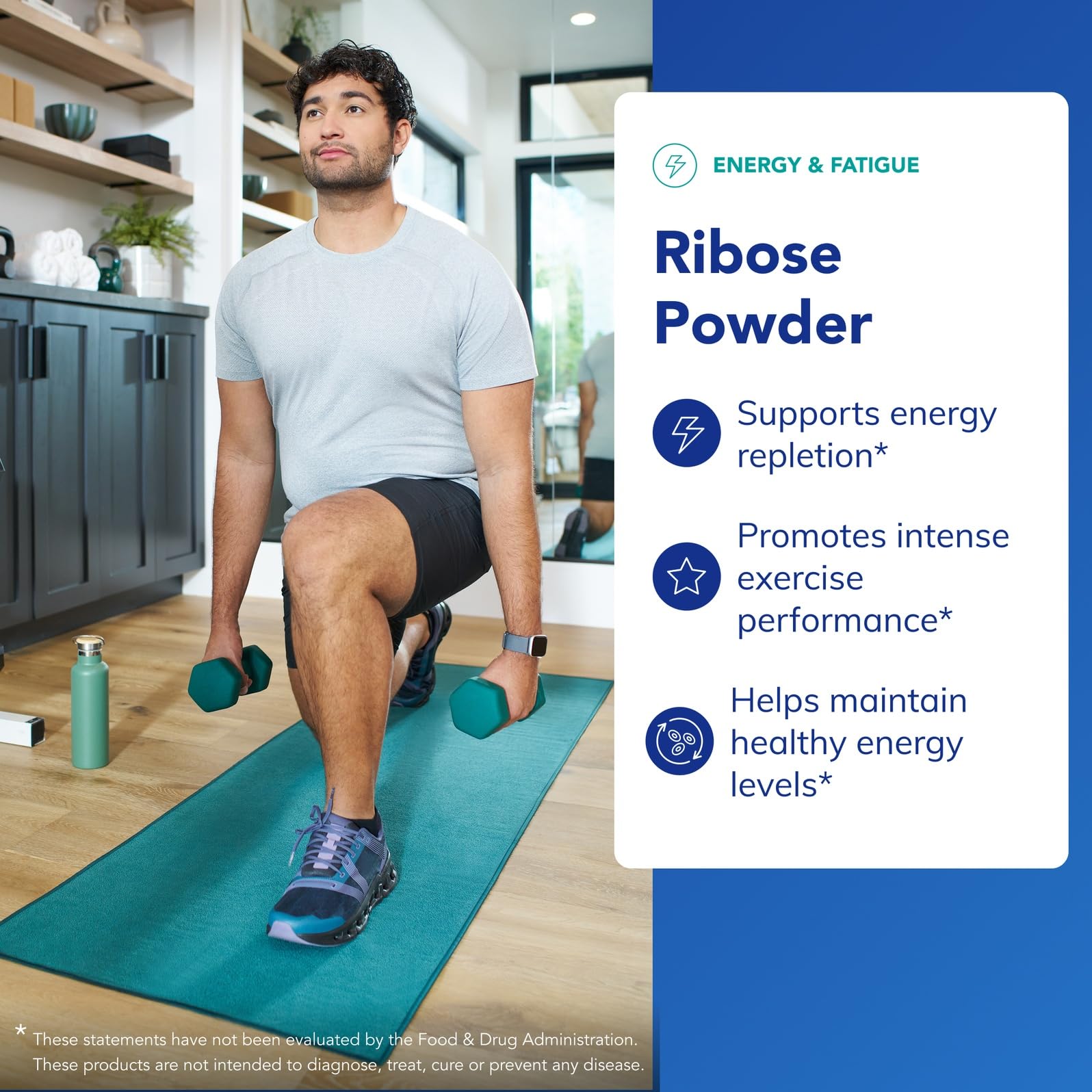 Nutrition facts label for Ribose supplement
