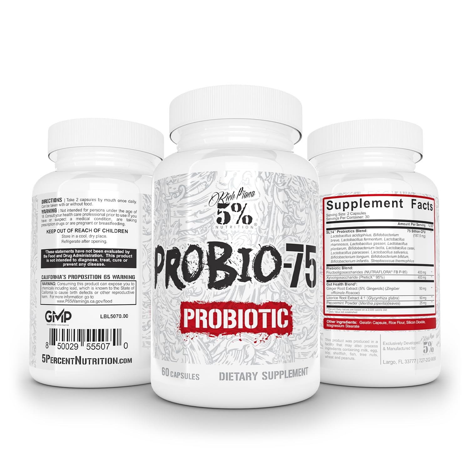 Graphic illustrating 14 strains in Probio-75