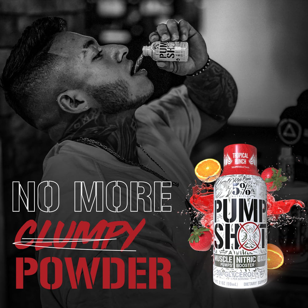 Fruit Punch flavored Pump Shot ready to drink for workouts