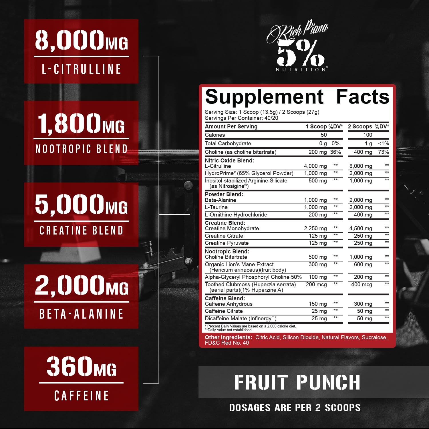 Close-up of caffeine blend and nootropic ingredients