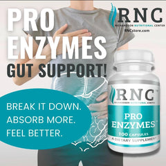 Side angle view of Richardson Nutritional Center Pro Enzymes bottle