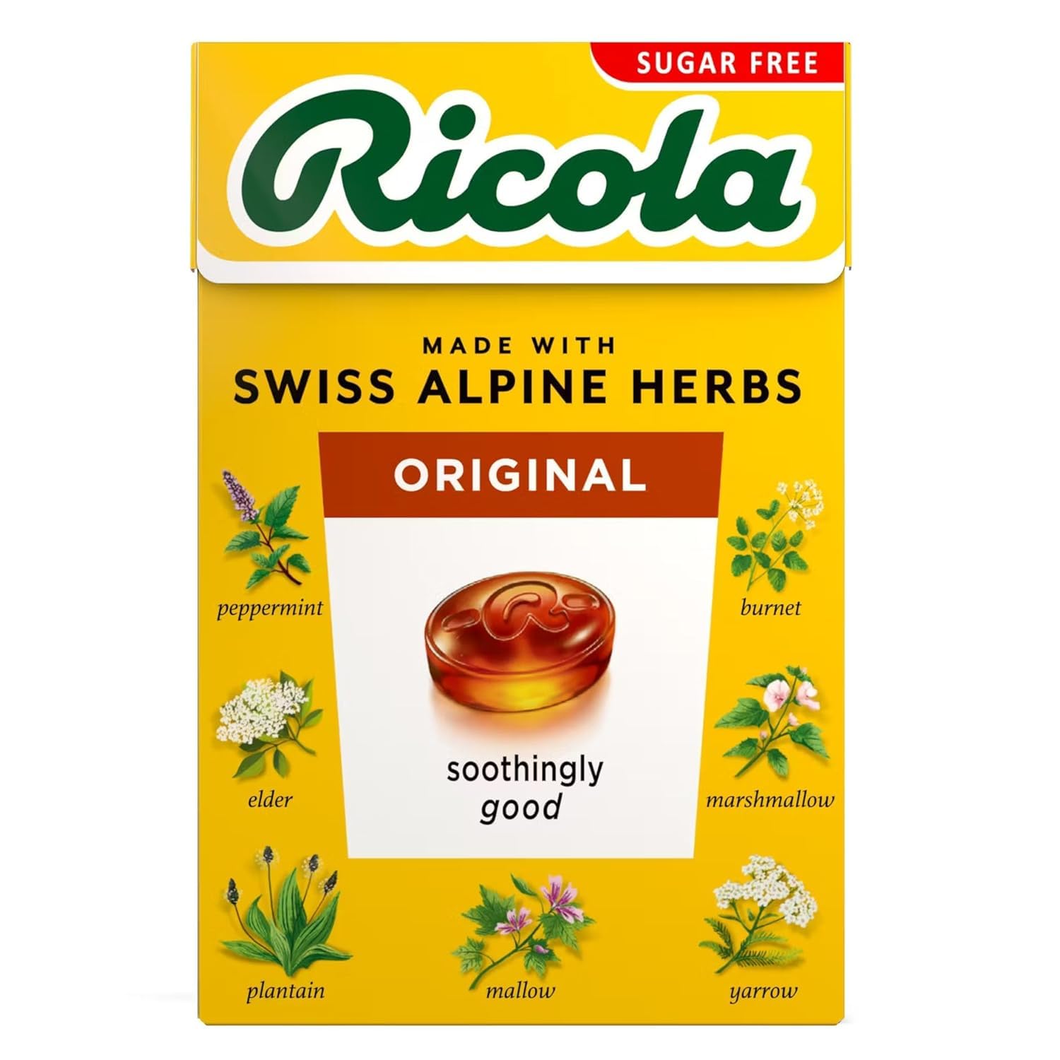 Lifestyle shot of someone using Ricola Sugar Free Herb Drops with Stevia