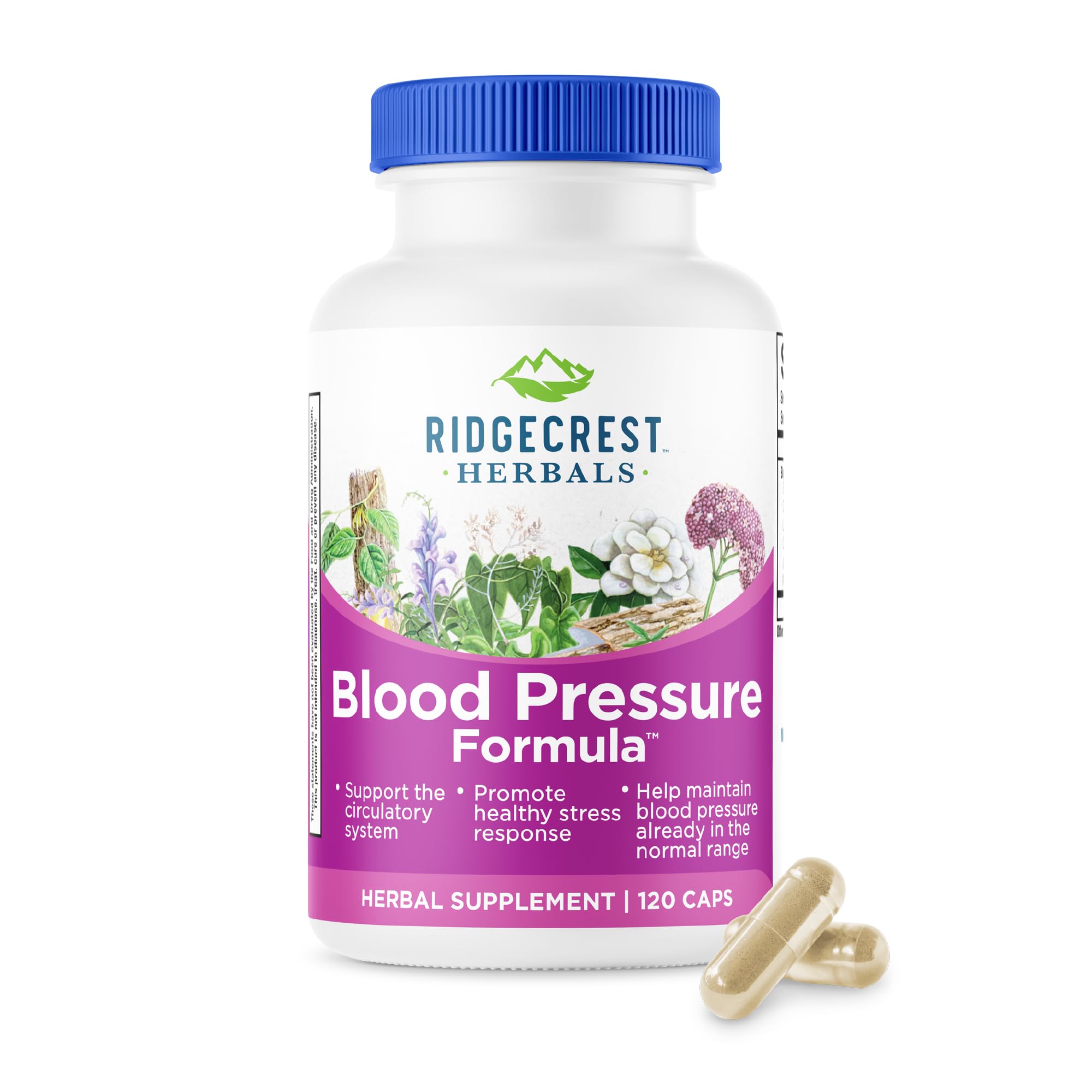 RidgeCrest Blood Pressure Formula bottle – 120 count