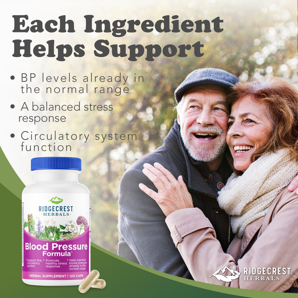 Graphic showing 12 herbs in RidgeCrest Blood Pressure Formula