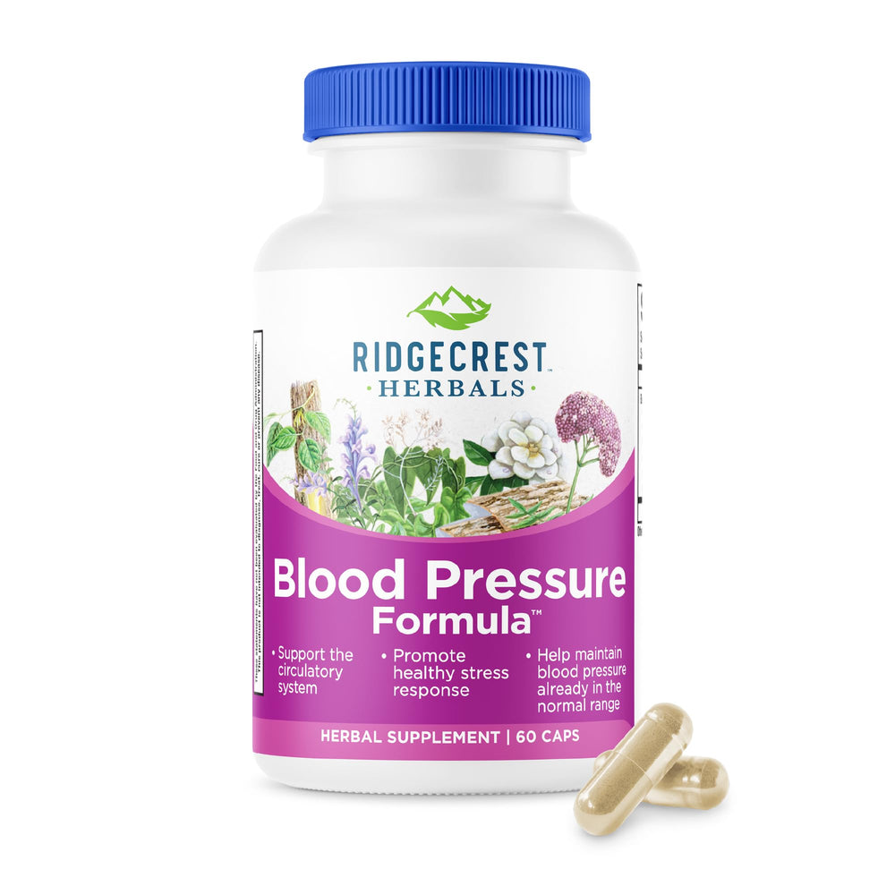 RidgeCrest Herbals Blood Pressure Formula packaging with 60-count bottle