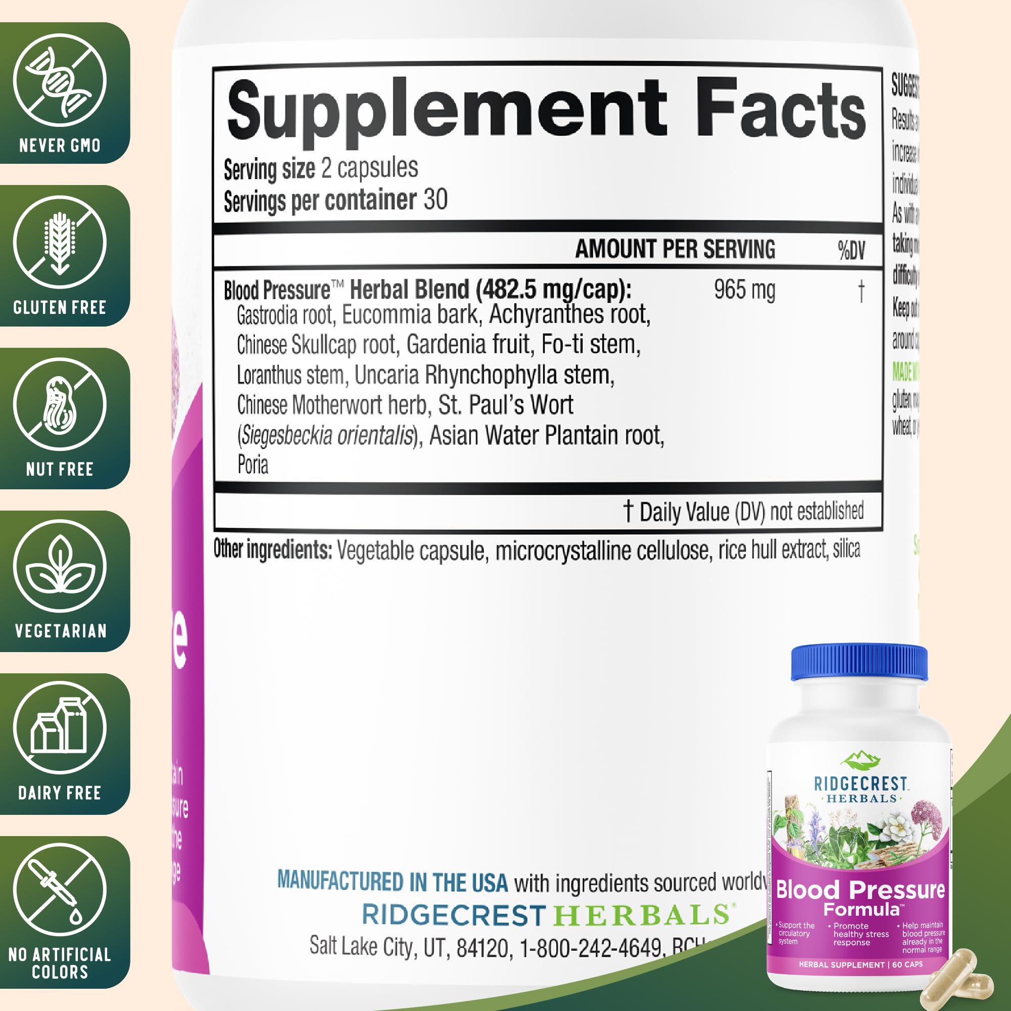 Poria mushroom and other herbs included in the Blood Pressure Formula