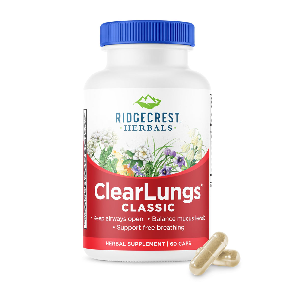 RidgeCrest ClearLungs Classic bottle label