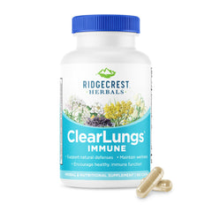 Front view of RidgeCrest ClearLungs Immune bottle (60 capsules)