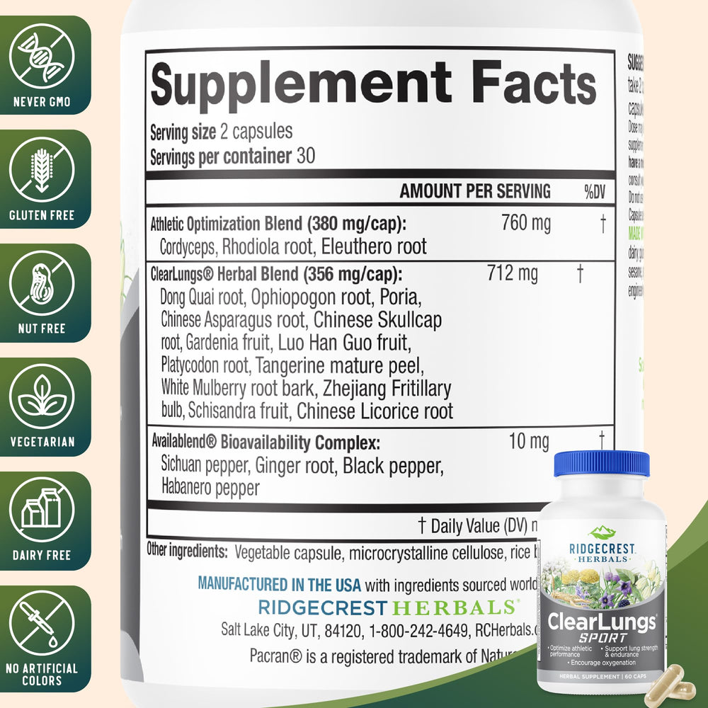 Cordyceps mushrooms used in ClearLungs Sport