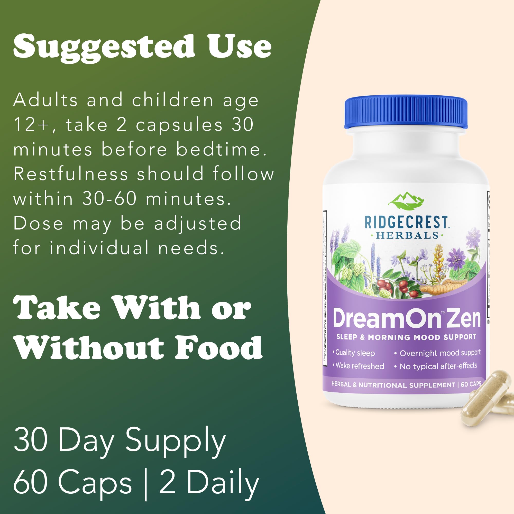 DreamOn Zen bottle highlighting magnesium and 5-HTP