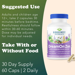 DreamOn Zen bottle highlighting magnesium and 5-HTP