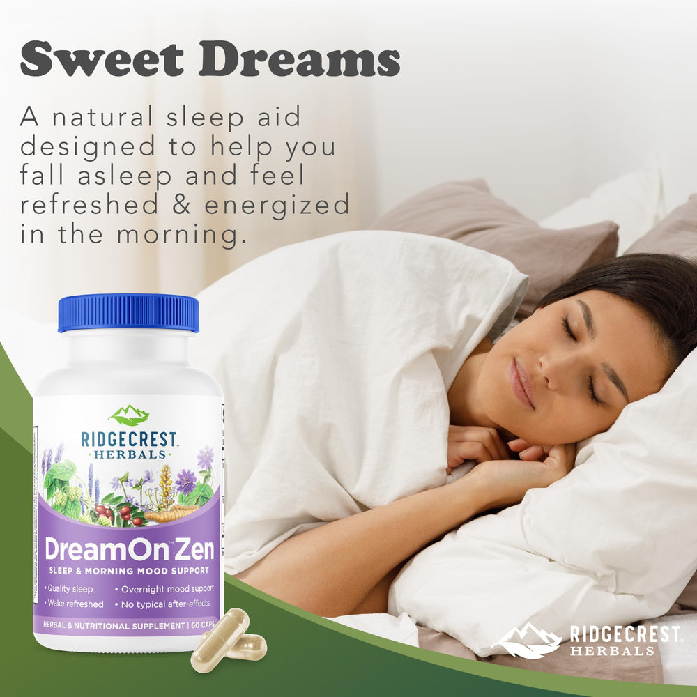 Valerian root, lemon balm and hops botanicals in DreamOn Zen