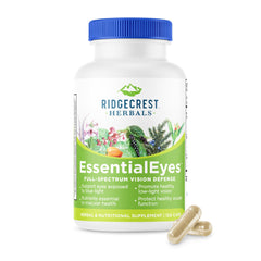 Ridgecrest EssentialEyes bottle and label on white background