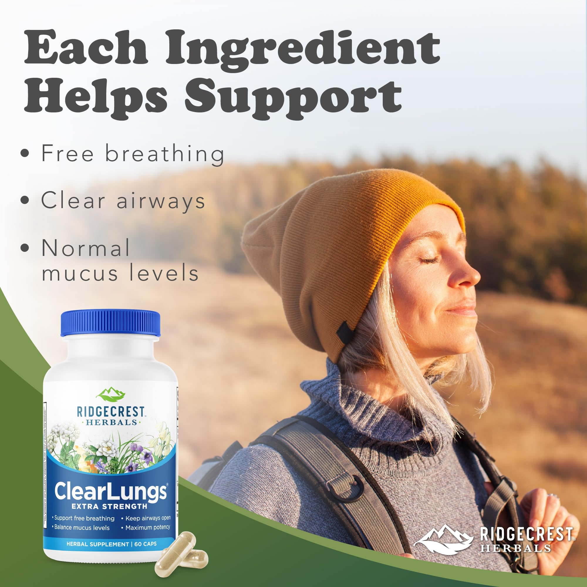 Close-up of ClearLungs Extra Strength capsules