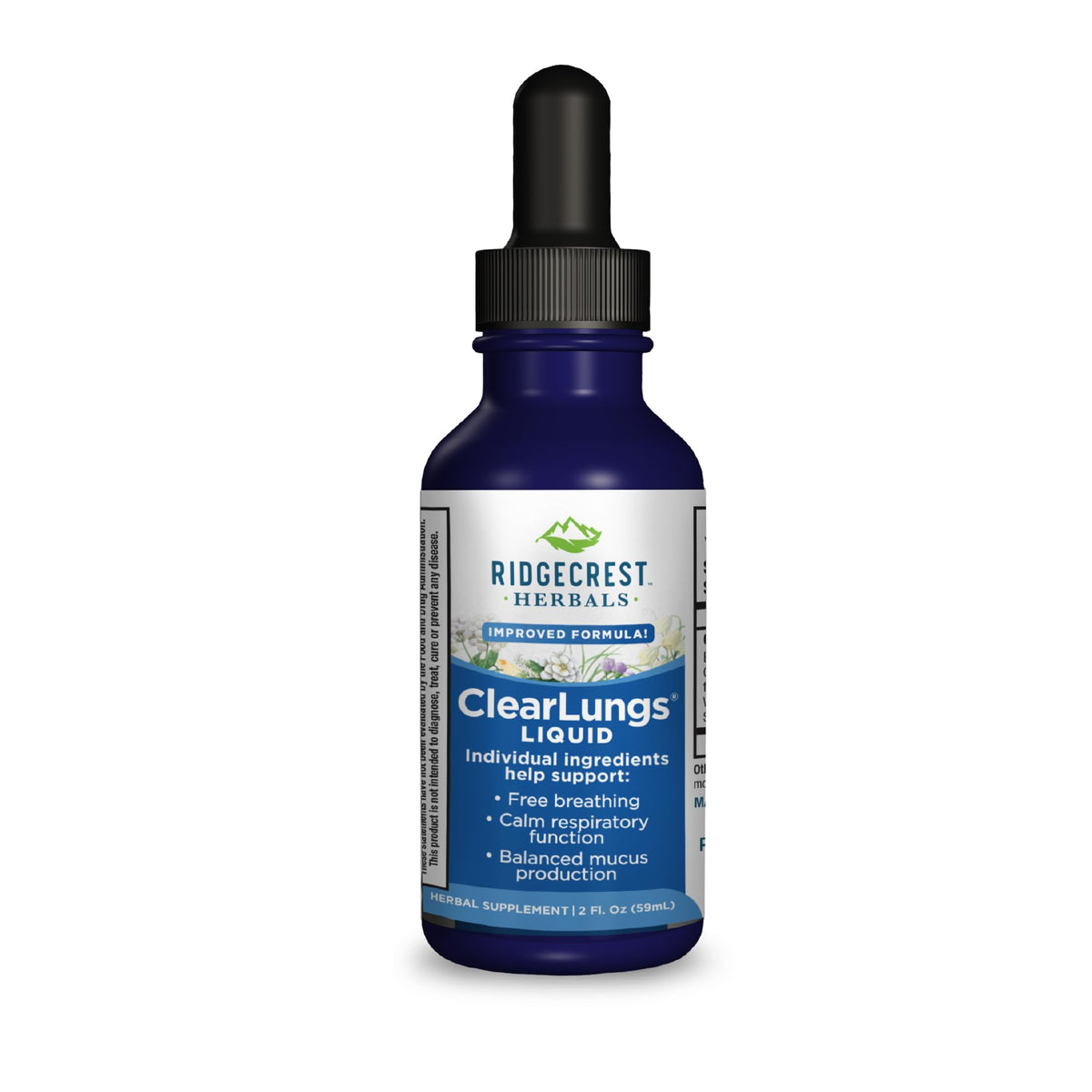 Ridgecrest ClearLungs Liquid orange flavor bottle front