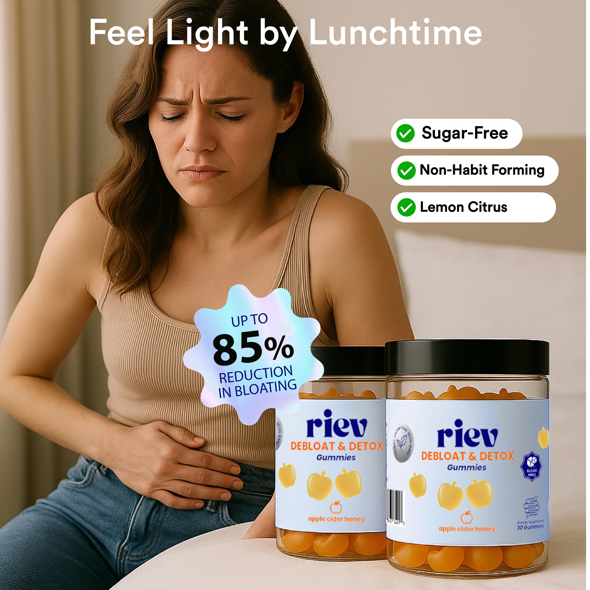 Gummies with ingredients like ginger and dandelion imagery