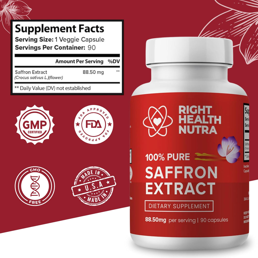Saffron heart health support capsules
