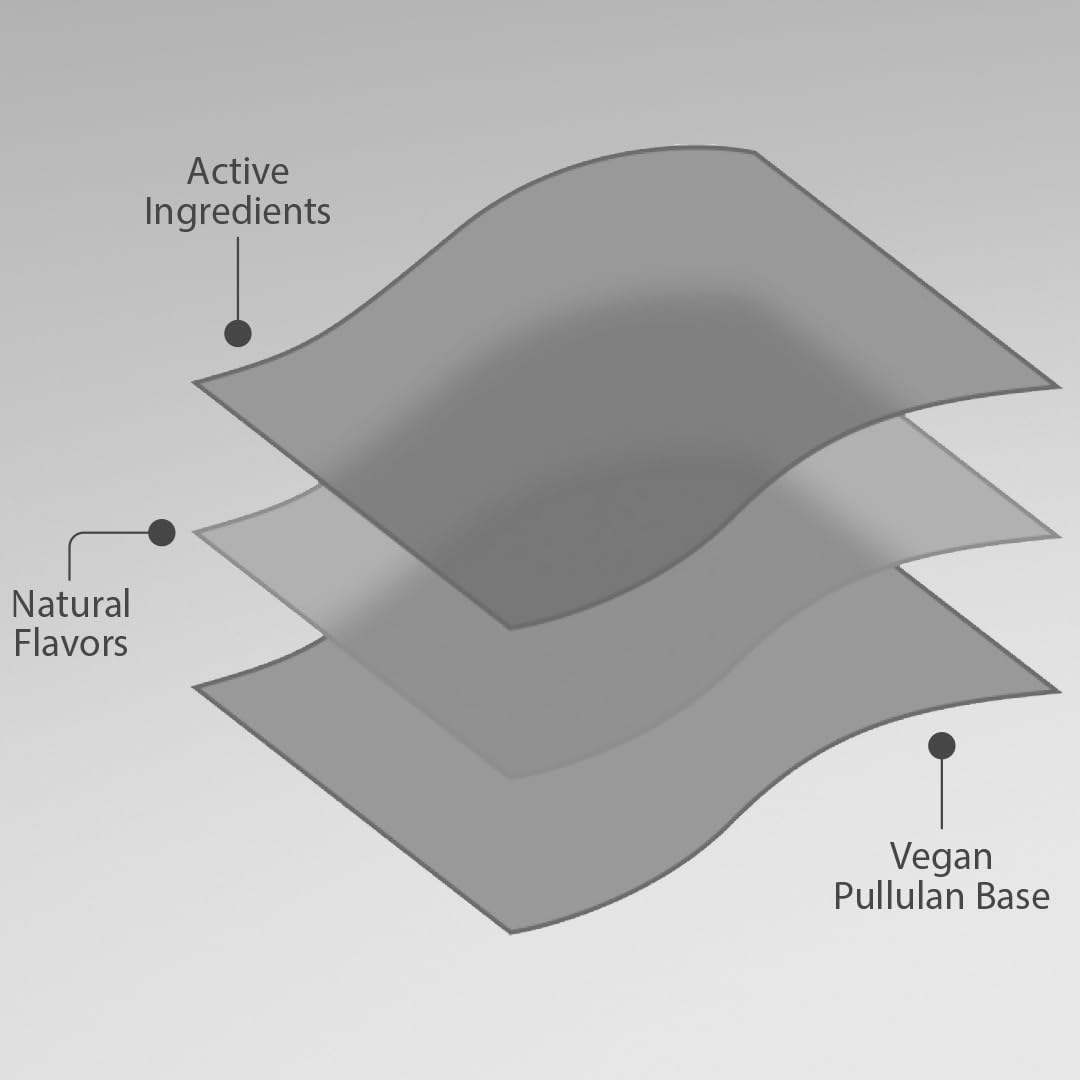Demonstration of placing one strip under the tongue for usage