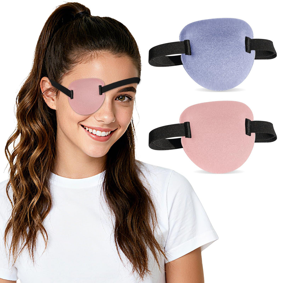 RIKEYO 3D eye patch in soft pink, front view