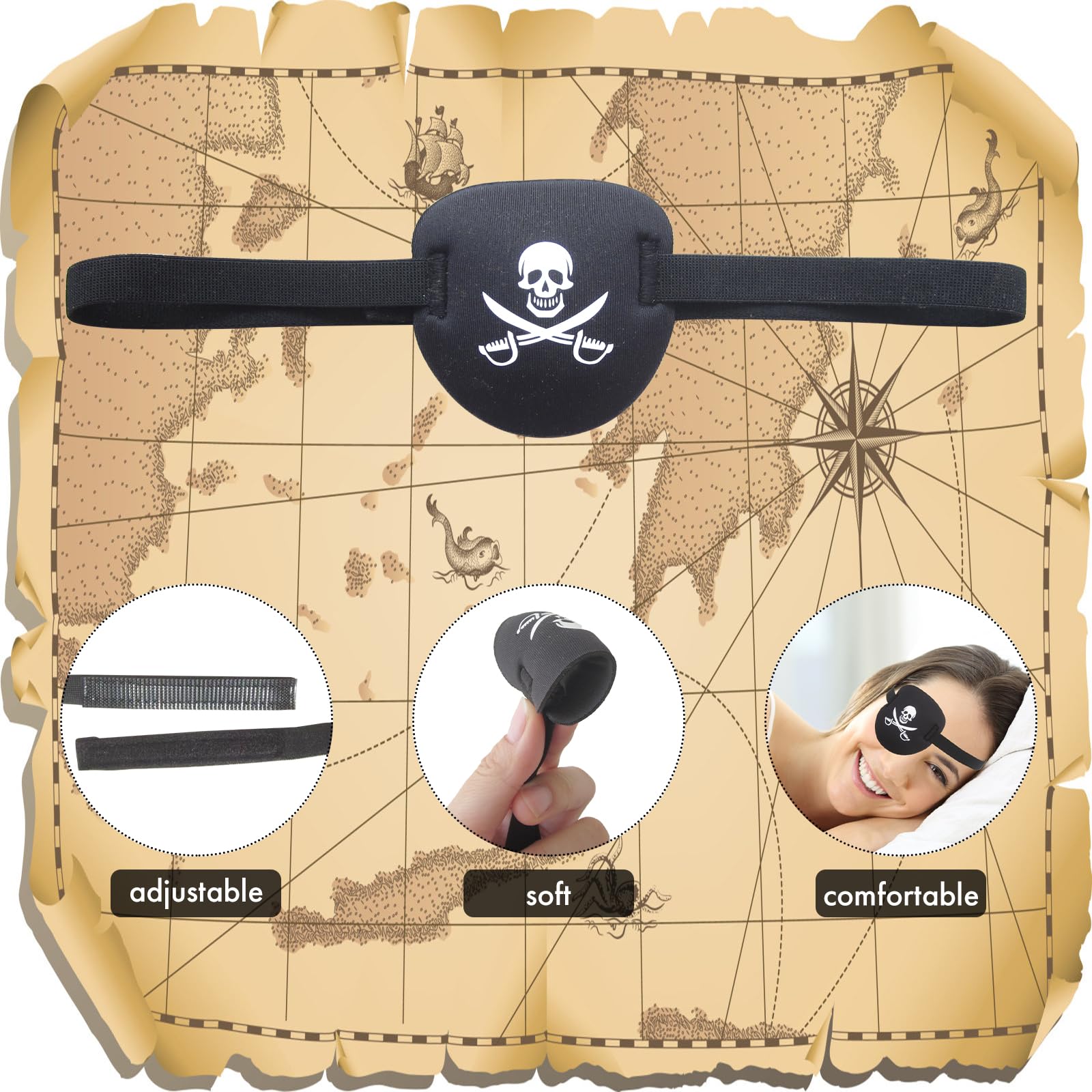 Thick adjustable elastic strap for a secure fit