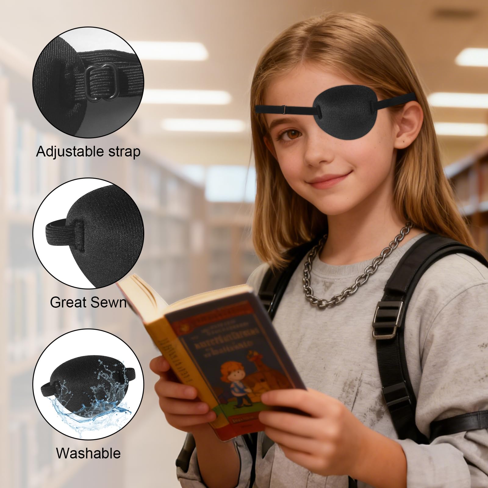 Soft skin-friendly fabric with 3D groove design for eye patch