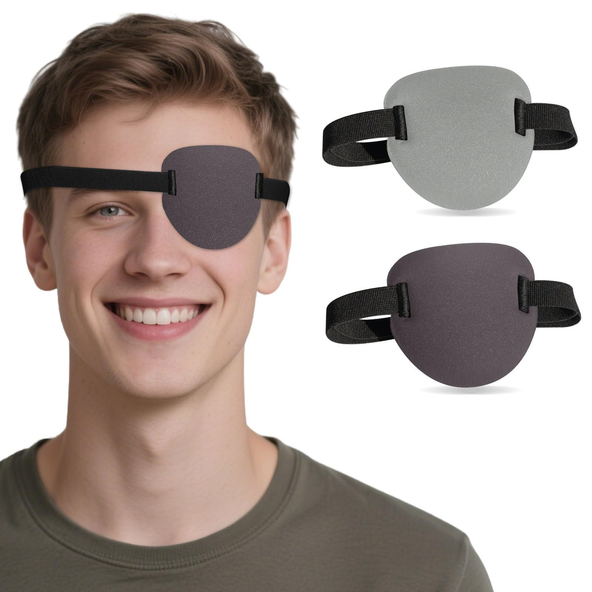 RIKEYO 3D eye patch dark grey two-pack