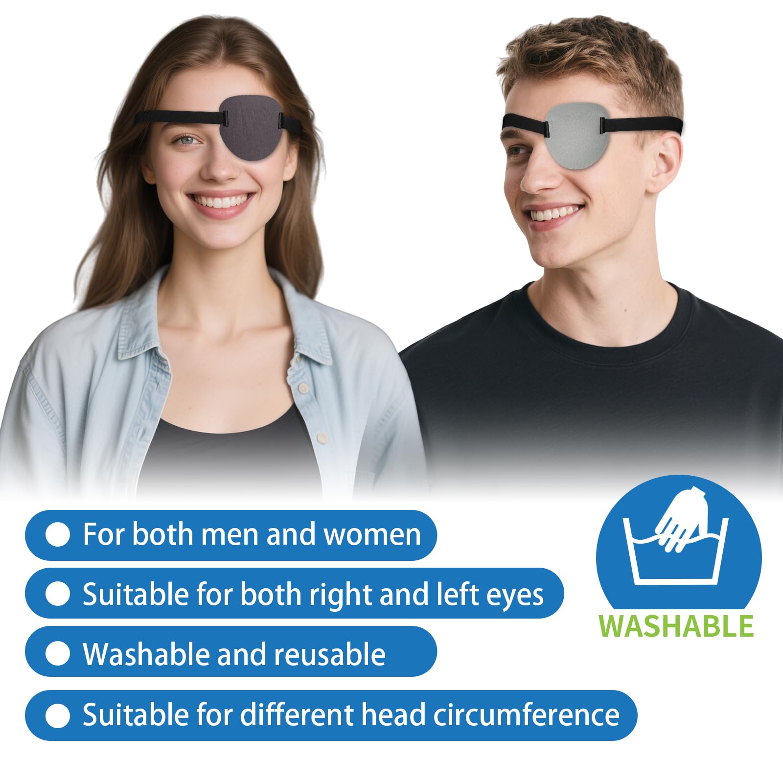 RIKEYO 3D eye patch light grey close-up