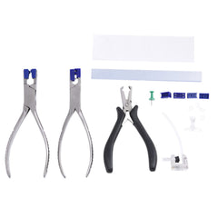 Pressing plier and cutting plier inside the kit