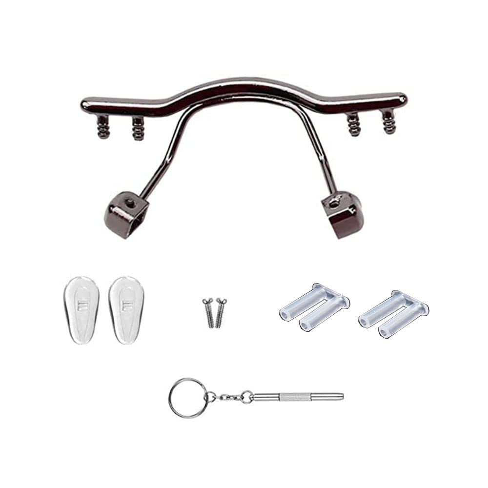 Rimless glasses nose bridge kit in gun metal finish