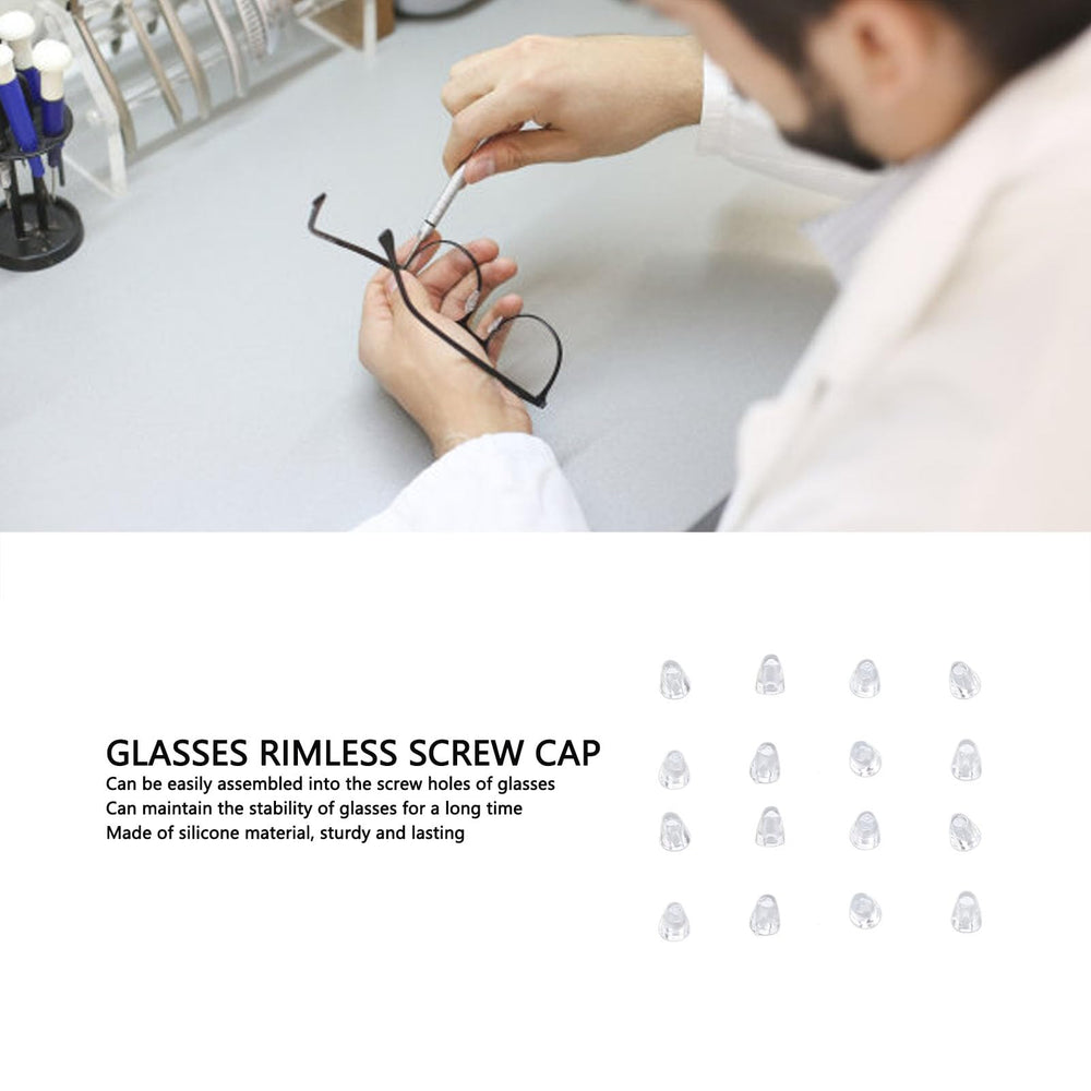 Durable silicone material used for eyeglass screw covers
