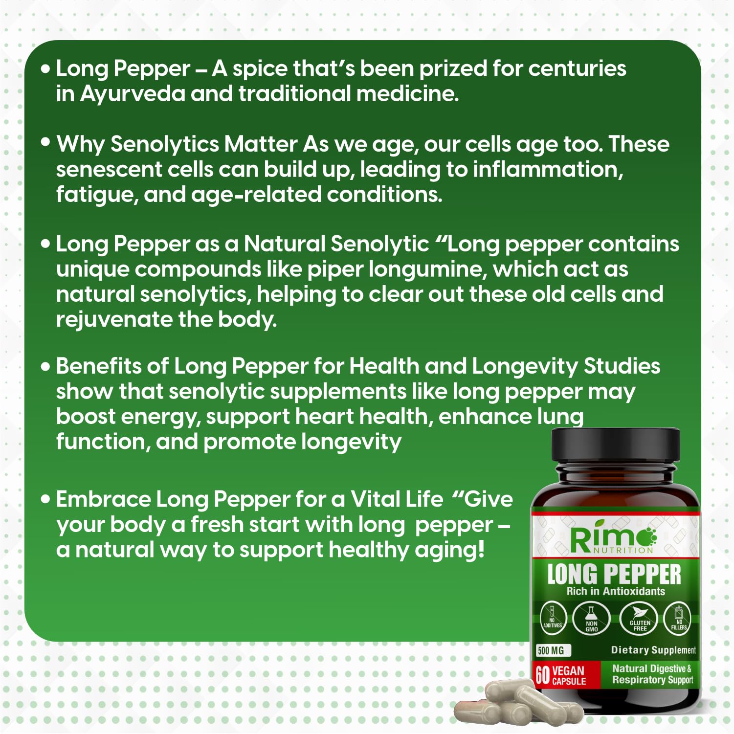 60 vegan capsule bottle with product label