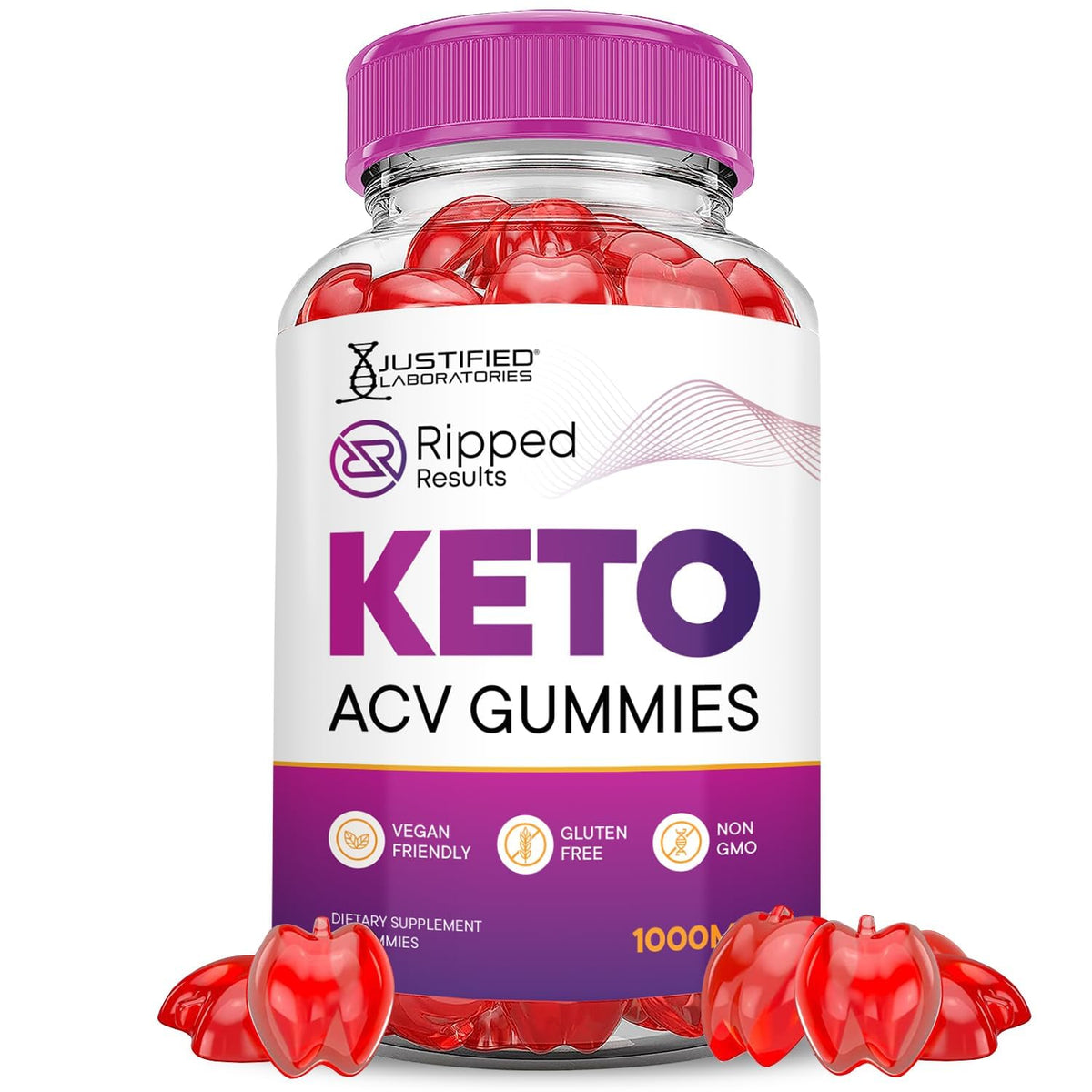 Packshot of Justified Laboratories Ripped Results Keto ACV Gummies