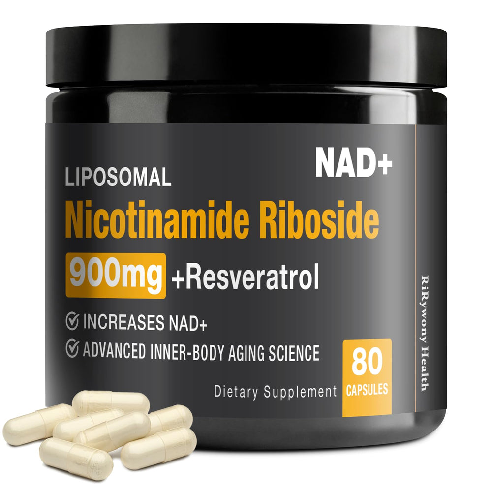 RiRywony NAD supplement bottle with NR and Resveratrol