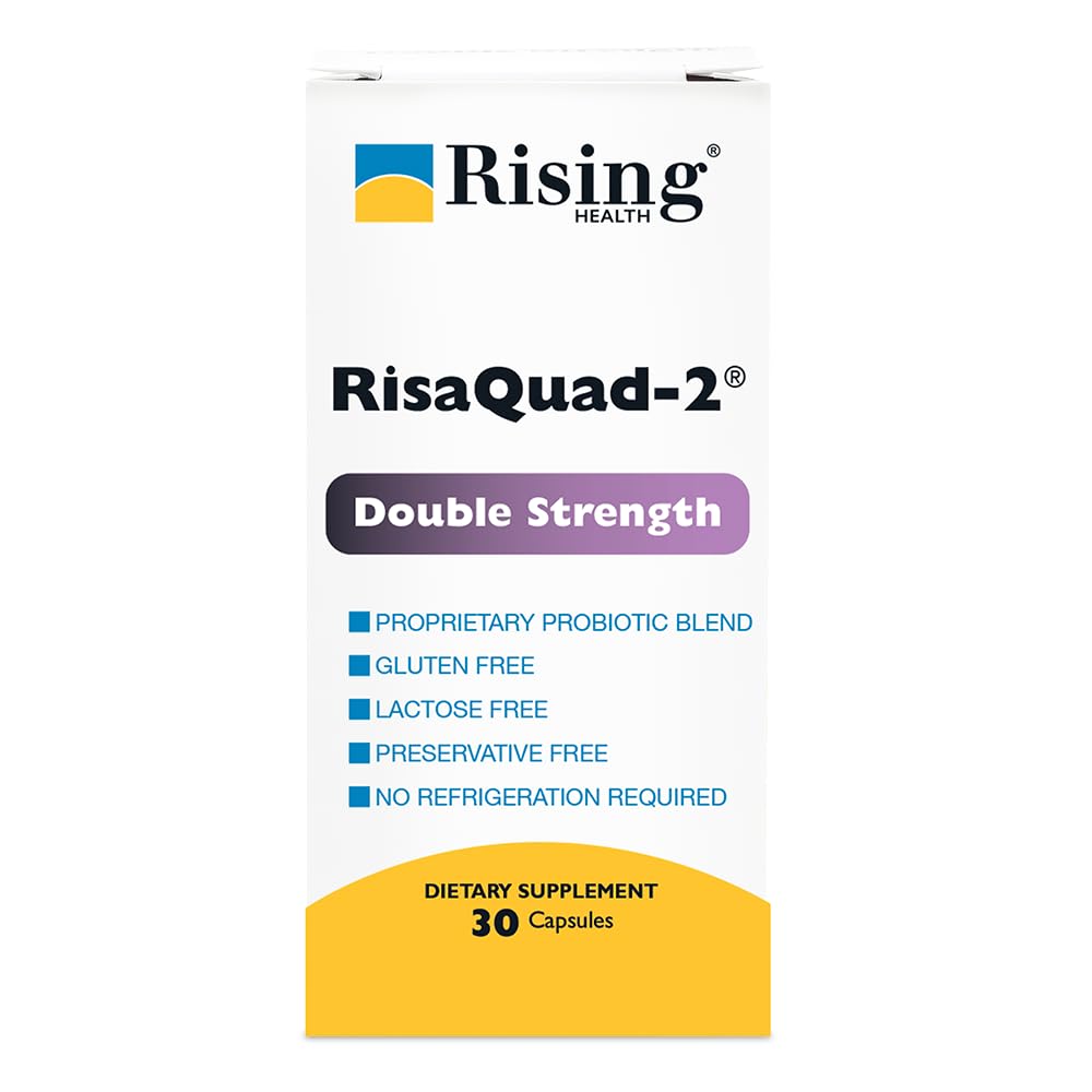 Risaquad-2 probiotic capsule bottle label