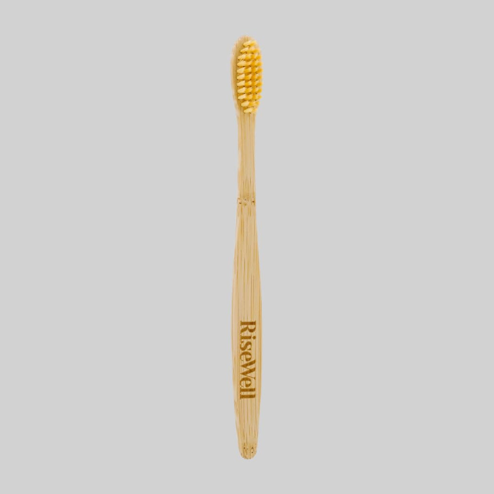 Recyclable kraft-paper packaging for RiseWell Bamboo Toothbrush