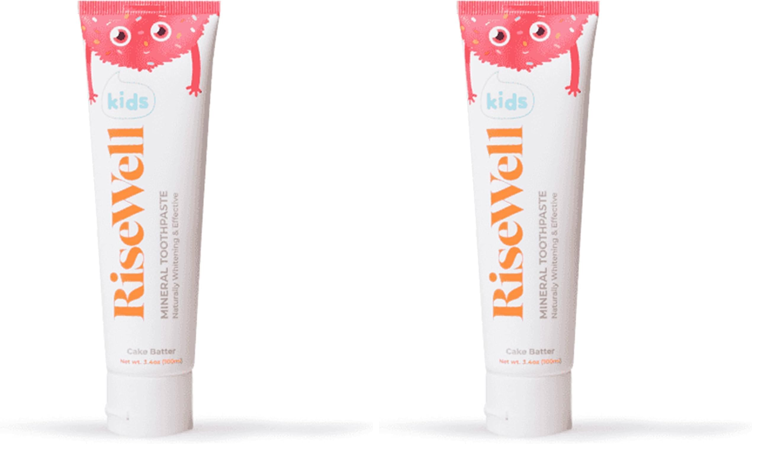 RiseWell Kids Hydroxyapatite Toothpaste bottle and packaging, cake batter flavor